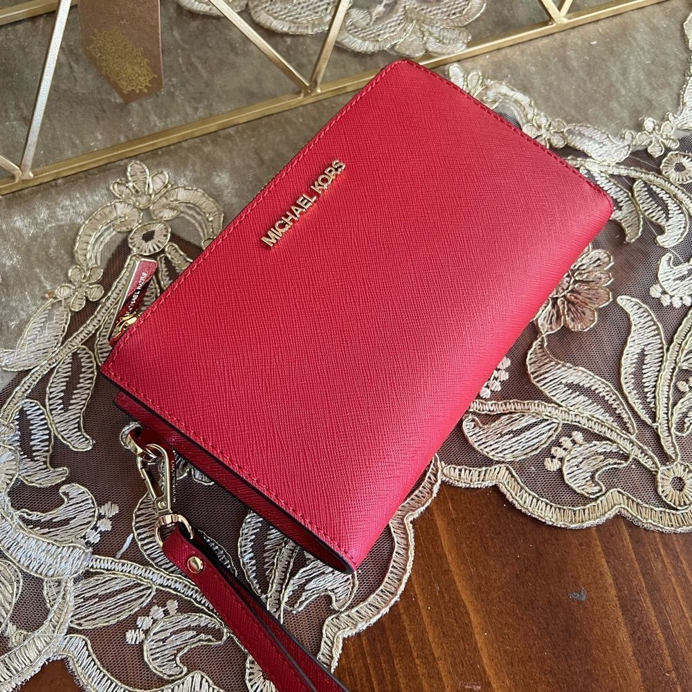 Michael Kors double zipper wristlet